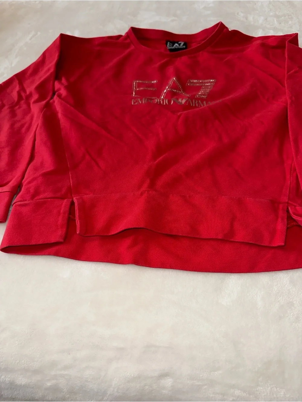 Emporio Armani Kids Bright Red EA7 Logo Sweatshirt